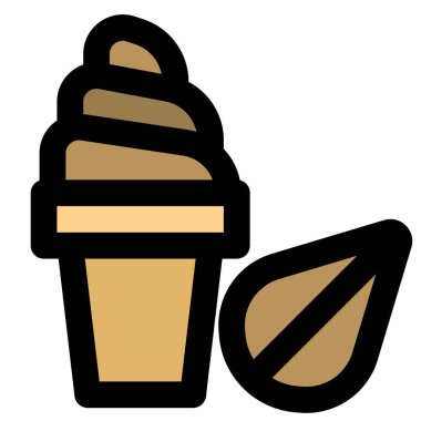 Roasted almond flavored ice cream in cup