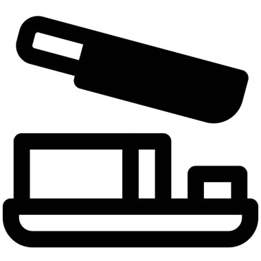 Block of fresh butter with knife.