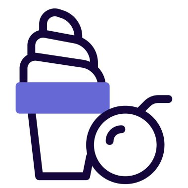 Yummy swirl ice cream cone with passion fruit.