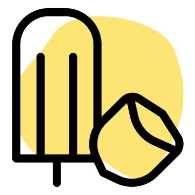 Mouth watering hazelnut ice bar candy.