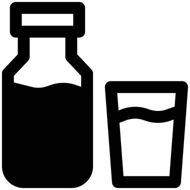 Creamy pasteurized milk in bottle and glass