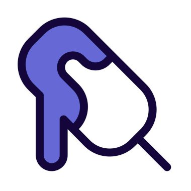 Melting cocoa ice bar on a stick.