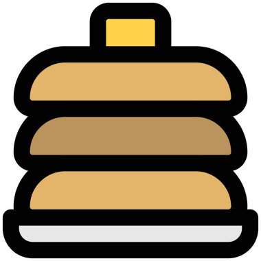 Stack of sweet pancakes topped with butter.