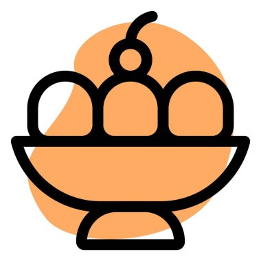 Mixed ice cream scoops served in bowl.