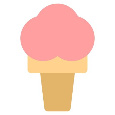 Closeup of fluffy waffle cone ice cream.