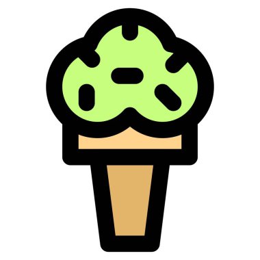 Sprinkled refreshing soft serve ice cream.