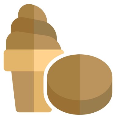 Tasty ice cream served with cookie.