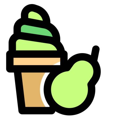 Refreshing pear flavored frozen ice cream