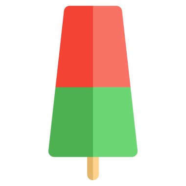 Fruity layered ice candy molded in stick