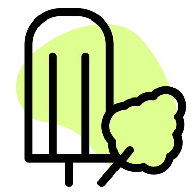 Mouth watering cotton candy ice pop.