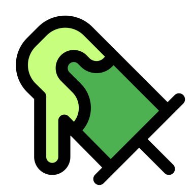 Creamy ice cream topped with a stick.