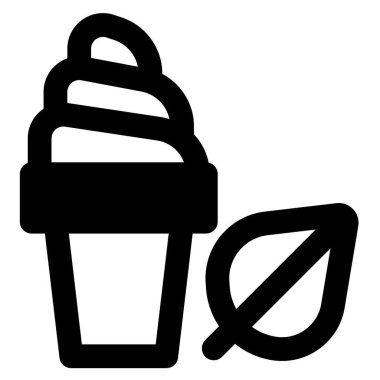 Refreshing basil flavored softy served in waffle