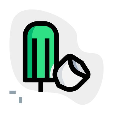 Mouth watering hazelnut ice bar candy.