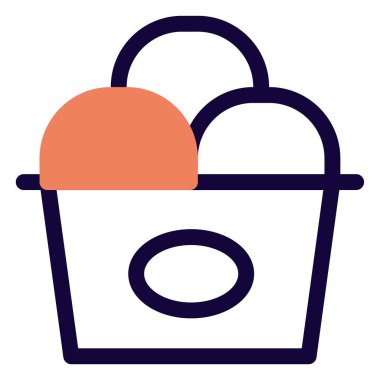 Mixed flavored ice cream scoops in cup.