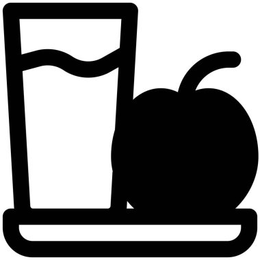 Healthy apple and glass of milk.