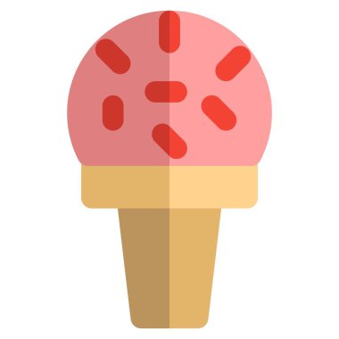 Perfect scoop cone decorated with sprinkles.