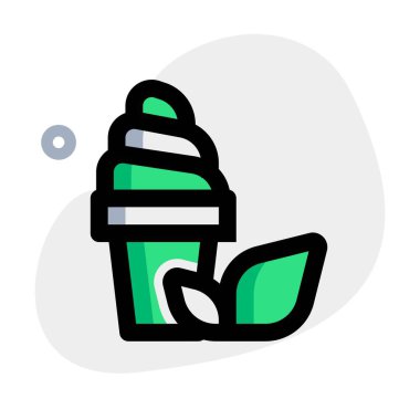 Peppermint flavored ice cream swirl