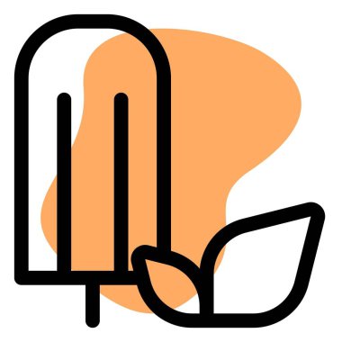 Peppermint flavored ice pops with leaves