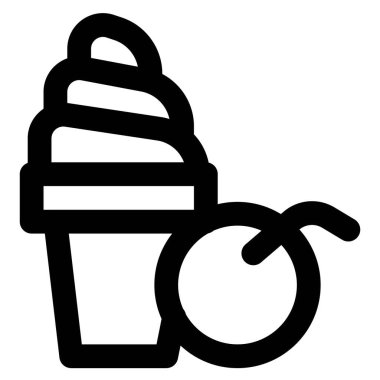 Smooth swirl ice cream with bright cherry flavor