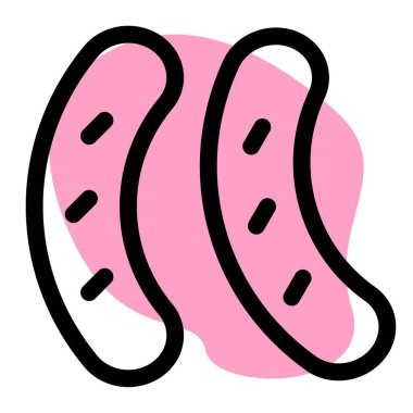 Yummy grilled hot sausages ready to serve.