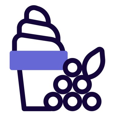 Yummy softy served with grapes.