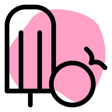 Yummy ice bar with orange fruit.