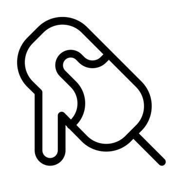 Melting cocoa ice bar on a stick.