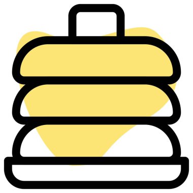 Stack of sweet pancakes topped with butter.