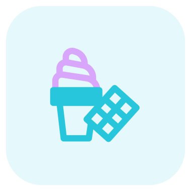 Chocolate with creamy soft serve ice cream.