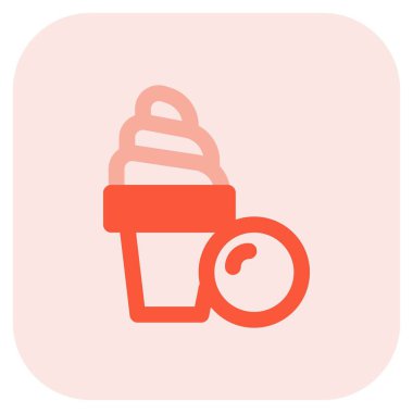 Fluffy bubblegum ice cream served in dessert