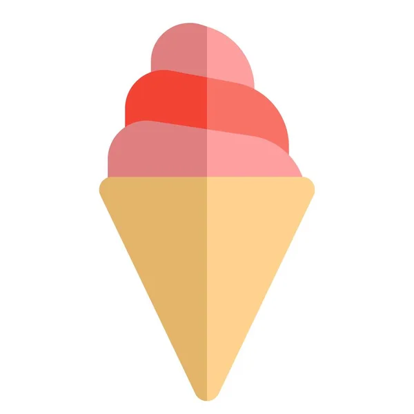Popular Vanilla Flavored Swirl Ice Cone — 스톡 벡터