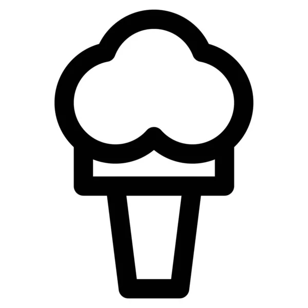 Closeup Fluffy Waffle Cone Ice Cream — Stok Vektör