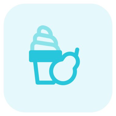 Refreshing pear flavored frozen ice cream