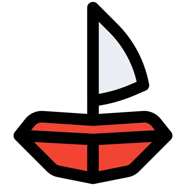 Ятч Водный Корабль Ветром — стоковый вектор