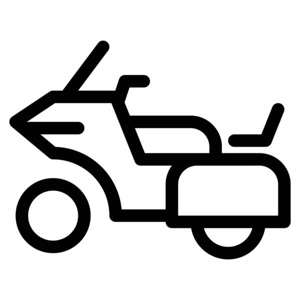 Bicicleta Turismo Con Caja Lateral Alforjas — Vector de stock