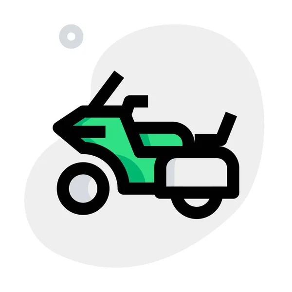 Vélo Tourisme Avec Boîte Latérale Panniers — Image vectorielle