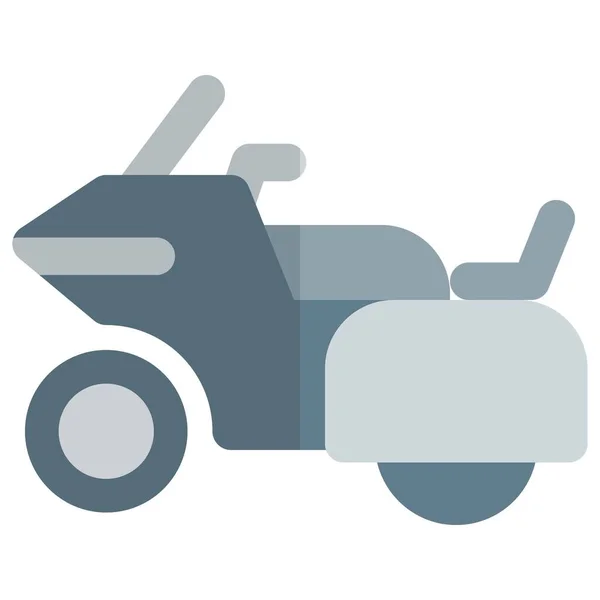 サイドボックスやパンナー付きのツーリングバイク — ストックベクタ