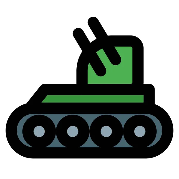 Double Barreled Tank Used Most Powerful Weapon — Stock Vector