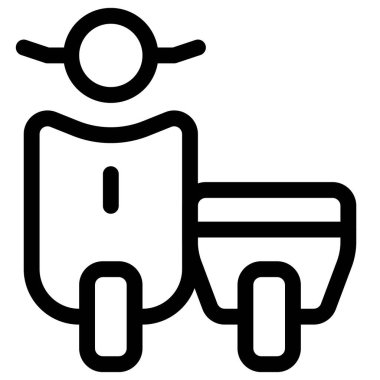 Motosiklete bağlı bir sepet..