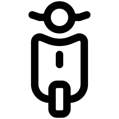 Retro scooter 'ın ön görüntüsü.