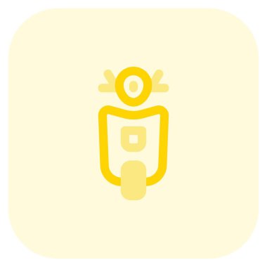 Eski tarz bir scooter 'ın ön görüntüsü.