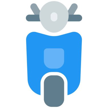 Eski tarz bir scooter 'ın ön görüntüsü.