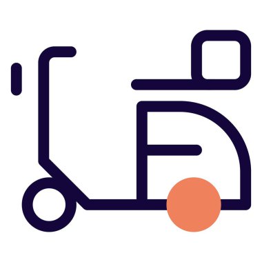 Bir kutu teslim ederken klasik stil scooter.