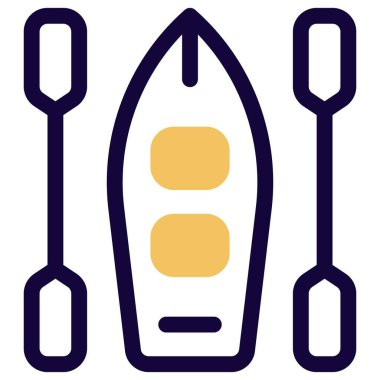 Kanoyu itmek için çift kanatlı kürek kullanılmış..