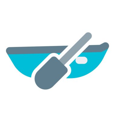 Küreklerle itilen küçük bir sandal.