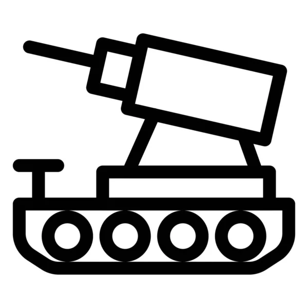 Tanque Vehículo Combate Completamente Rastreado Blindado — Vector de stock