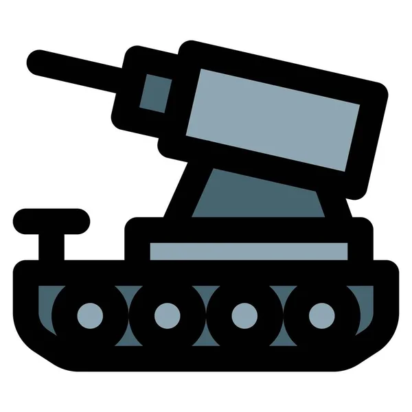 Tank Fully Tracked Armored Combat Vehicle — Stock Vector