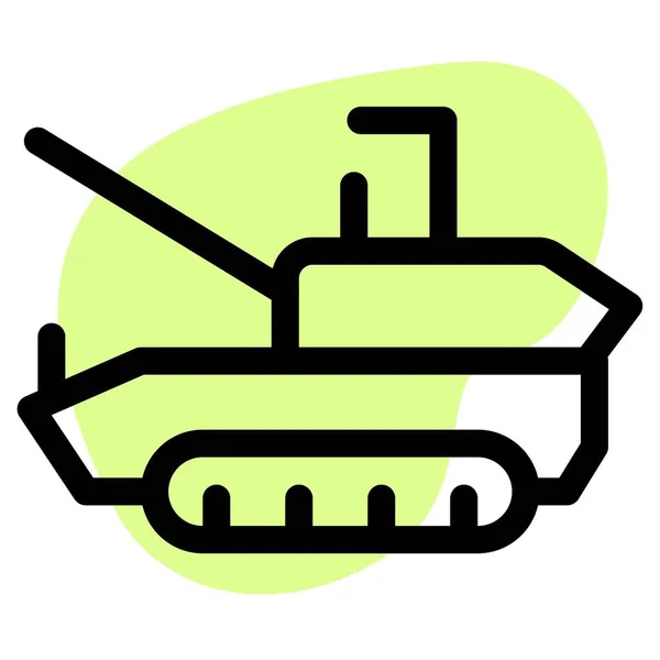 Militärfahrzeug Mit Panzer Und Geschützturm — Stockvektor