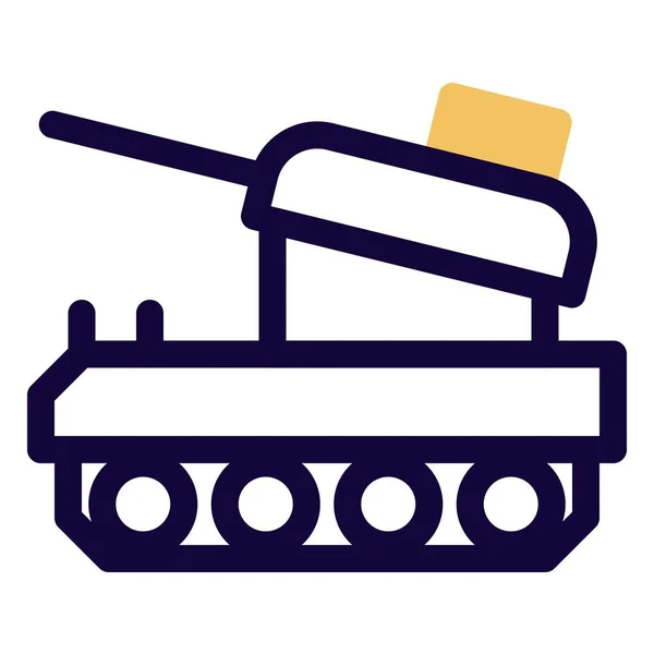Tanque Batalla Sistema Armas Terrestre — Vector de stock