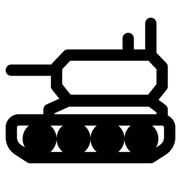 Military Tank Poised Strike — Stock Vector